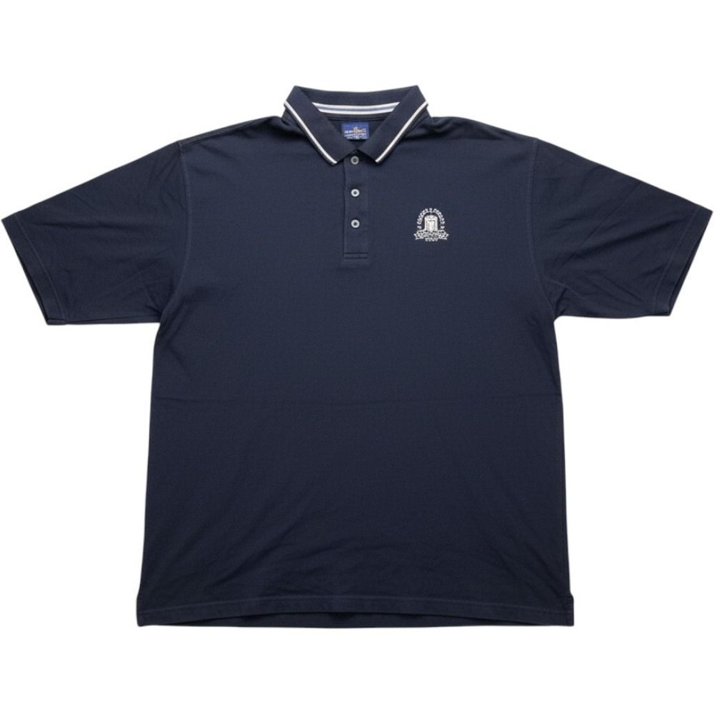 Ashworth Polo Shirt Mens 2XL Blue Solid 100% Cotton Jersey Knit Golf Logo Top
